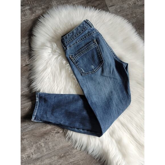 EUC Express Distressed Destroyed Skinny Jeans - Size 10 - Picture 6 of 8